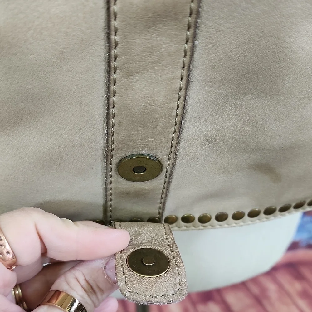Borse In Pelle Leather Beige Shoulder Bag Made In ITALY